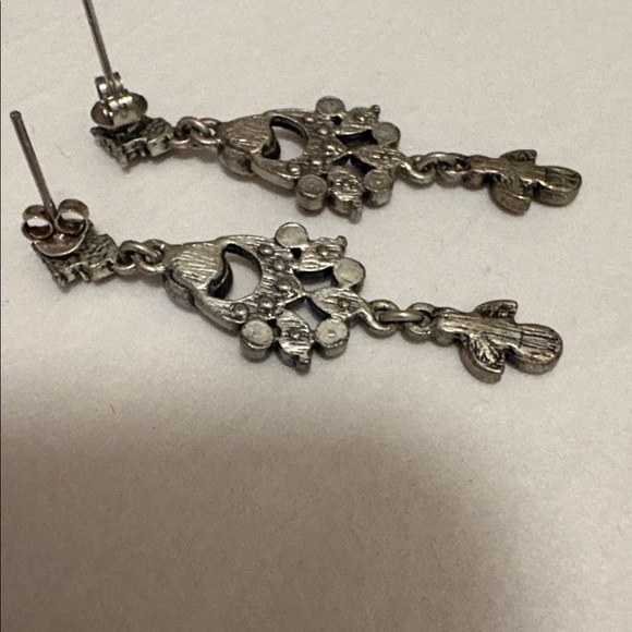 Vintage borealis crystal drop earrings - Picture 3 of 4